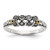Sterling Silver Antiqued w/14k 3-stone w/Diamond Mother's Ring Semi-Mount - QM-3F9B8A58-2625
