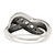 Sterling Silver Antiqued w/14k 3-stone w/Diamond Mother's Ring Semi-Mount - QM-A463CA93-7305