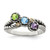 Sterling Silver Antiqued w/14k 3-stone w/Diamond Mother's Ring Semi-Mount - QM-B85C5A6F-9105