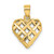 14K 3-D Diamond-cut Filigree Puffed Heart Charm - K7-7A95970B-1073