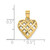 14K 3-D Diamond-cut Filigree Puffed Heart Charm - K7-7A95970B-1073