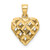 14K 3-D Diamond-cut Filigree Puffed Heart Charm - K7-7A95970B-1073