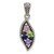 Sterling Silver Antiqued w/14k 4-stone w/Diamond Mothers Pendant Semi-Mount - QM-3B69F0B6-3080