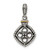 Sterling Silver Antiqued w/14k 4-stone w/Diamond Mothers Pendant Semi-Mount - QM-BBC0A396-2727