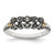 Sterling Silver Antiqued w/14k 4-stone w/Diamond Mother's Ring Semi-Mount - QM-4B086199-2709
