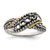 Sterling Silver Antiqued w/14k 4-stone w/Diamond Mother's Ring Semi-Mount - QM-BC7348AB-9202