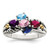 Sterling Silver Antiqued w/14k 5-stone Mother's Ring Mounting - QM-D36AE733-4615