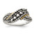 Sterling Silver Antiqued w/14k 5-stone w/Diamond Mother's Ring Semi-Mount - QM-7129027D-8326