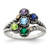 Sterling Silver Antiqued w/14k 5-stone w/Diamond Mother's Ring Semi-Mount - QM-81E75A80-1354