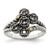 Sterling Silver Antiqued w/14k 5-stone w/Diamond Mother's Ring Semi-Mount - QM-82745BBB-9994