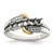 Sterling Silver Antiqued w/14k 5-stone w/Diamond Mother's Ring Semi-Mount - QM-D17048A9-9103
