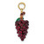 14K 3-D ENAMEL PURPLE GRAPES W/STEM & LEAF