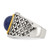 Sterling Silver Antiqued with Gold-plated Accent Polished Round Lapis Cabochon Woven Pattern Ring - QR-B3B32DE9-8951