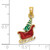 14K 3-D Enamel Sleigh w/Christmas Tree Charm