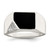 Sterling Silver Black Enameled and CZ Mens Ring - QR-B6AF6A88-4524