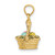 14K 3-D Enameled Easter Basket w/Bow and Eggs Charm