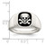 Sterling Silver Black Enameled Mens Skull and Crossbones Ring - QR-BA9D56A4-8252