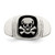Sterling Silver Black Enameled Mens Skull and Crossbones Ring - QR-D8998763-4119