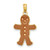 14K 3-D Enameled Gingerbread Man Charm