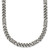 Sterling Silver Black Ruthenium-plated Brushed Fancy Curb Chain Mens 22 inch Necklace
