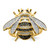 Sterling Silver Blk/White RH-plated Gold Tone CZ Bumblebee Ring - QR-FE2A599E-4399
