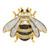 Sterling Silver Blk/White RH-plated Gold Tone CZ Bumblebee Ring - QR-FE2A599E-4399