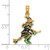14K 3-D Enameled Witch Flying on Broom Charm