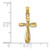 14K 3-D Engraved Polished Twisted Cross Charm