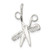 Sterling Silver Comb & Scissors Charm