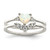 Sterling Silver CZ & Heart Created White Opal Double Band Ring - QR-11AB5F17-4355