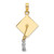 14k 3-D Graduation Cap w/ White Rhodium Moveable Tassle Charm