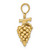 14K 3-D Grapes W/ Stem and Leaf Charm