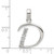 Sterling Silver CZ Letter D Initial Pendant