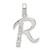Sterling Silver CZ Letter R Initial Pendant - QC-9C1A8C8D-5945