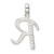 Sterling Silver CZ Letter R Initial Pendant - QC-9C1A8C8D-5945