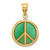 14K 3-D Green Enameled Peace Symbol Charm
