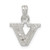 Sterling Silver CZ Letter V Initial Pendant - QC-49FDF93A-4933