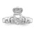 Sterling Silver CZ Rhodium-plated Claddagh Ring