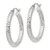 Sterling Silver D/C 3x25mm Hoop Earrings