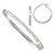 Sterling Silver D/C 4mm Bangle and 3mm Hoop Earring Set - QB-38E3F44C-7300
