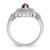 Sterling Silver Dark Red Rhodium-plated Marquise CZ Ring
