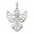 Sterling Silver Diamond & Diamond-cut Angel Pendant