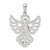 Sterling Silver Diamond & Diamond-cut Angel Pendant