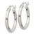 Sterling Silver Diamond-cut Satin 3x25mm Hoop Earrings