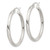 Sterling Silver Diamond-cut Satin 3x35mm Hoop Earrings