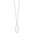 Sterling Silver E-coated CZ Oval Dangle 17.75in Necklace