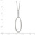 Sterling Silver E-coated CZ Oval Dangle 17.75in Necklace