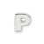 Sterling Silver E-coated Letter P Slide Charm