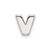 Sterling Silver E-coated Letter V Slide Charm