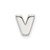 Sterling Silver E-coated Letter V Slide Charm